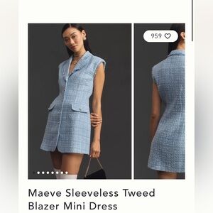 Anthropologie tweed mini blazer dress